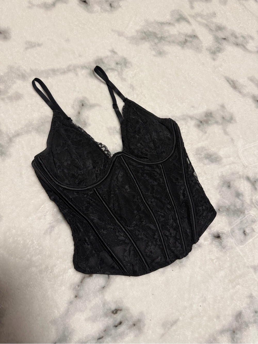 Garage Black Lace Corset-Style Camisole